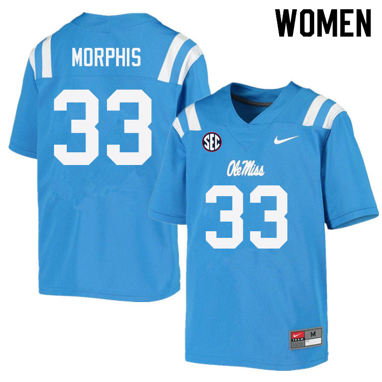 Women #33 Austin Morphis Ole Miss Rebels College Football Jerseys Sale-Power Blue